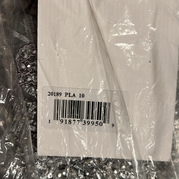 Mac Duggal 20189 NWT EMBELLISHED ILLUSION LONG SLEEVE WRAP OVER A LINE GOWN - Picture 15 of 16